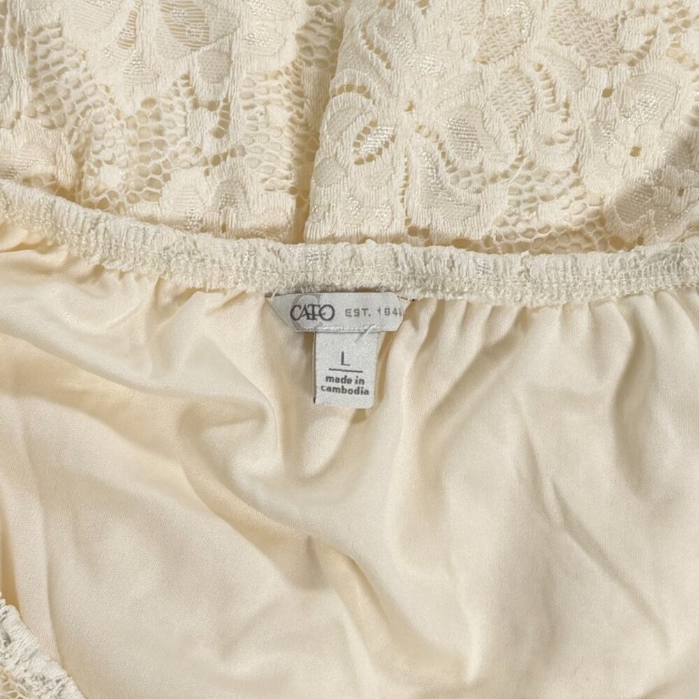 Cato Ivory Lace Off-Shoulder Long Sleeve Top - Picture 6 of 8